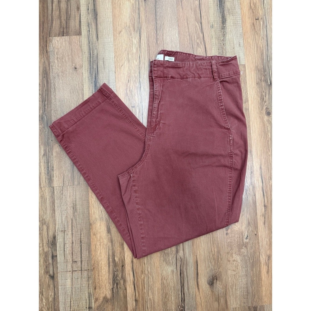 A New Day Womens Pants Size 18 Rust Red Stretch Straight Leg Casual